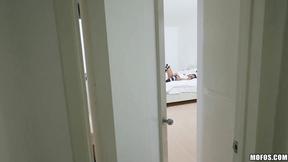 ”Smiley exotic Babe Ember Drains Balls like a Pro”