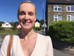 Blonde amateur MILF sucks and jerks for facial