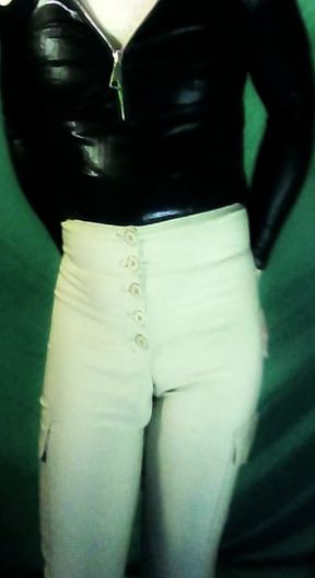 Original Pussycat Collection, cream coffee colored pants
