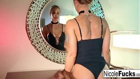 Nicole's Solo Desk Adventure Ends in Explosive Orgasm
