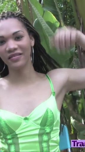 Beautiful ebony model with delicious she cock