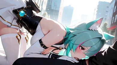 Genshin Impact. Hard Anal Sex in Public.