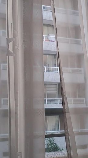 Powerful moment from "The neighbors are watching me naked and touching my pussy"