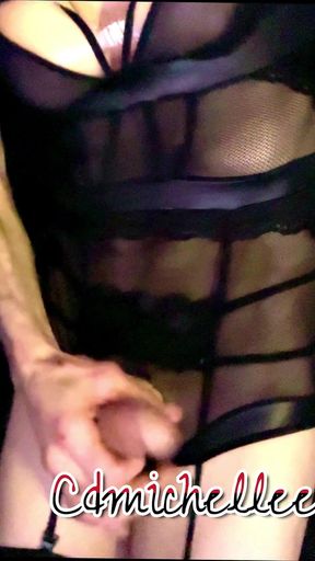 Cdmichelle Went Blond Wearing Black Garter Onepiece Bodysute