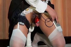 Crossdresser Rides His Fucking Machine