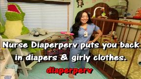 back to diapers & girl clothes again with nurse diaperperv