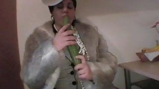 Czech Gypsy Whore Masturbates Her Pussy With A Big Cucumber