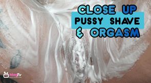 Close up pussy shave and orgasm