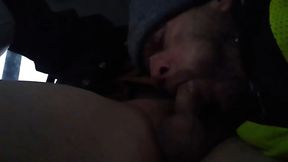 Morning Fun With Vocal Daddy Cumming in Amateur Car Blowjob Session