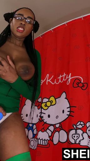 HD Curvaceous Bimbo Hooters Compilation! Of Busty Ebony Nerd Sheisnovember Shapley Natural Boobs &amp; Largest Hard Nipples   Clip 2