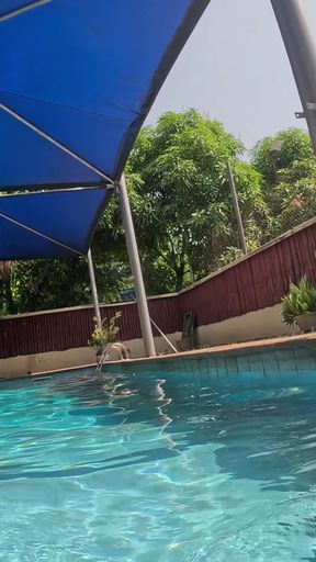 Milf get fucked in the holiday complex pool   Clip 1