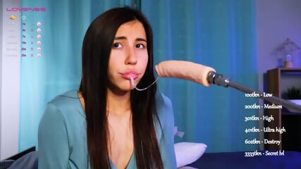 POV sloppy deepthroat dildo machine