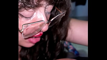 This girl with a split tongue deepthroats me and lets me cum on her face