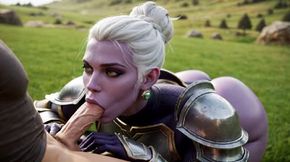 sucking cock, a woman performing oral sex on a, video created by AI