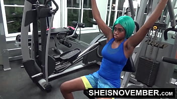 HD Busty Black Gym Slut Nailed By Horny Stranger Catching Her Nude Workout In Gymnasium Demanding Kneeling POV Blowjob &mdash;  Face &mdash;  And Hardcore Public Doggystyle Sex &mdash;  Taboo Erotica On Sheisnovember