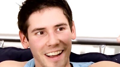 Interviewed Handsome Guy Jerks off his Big Dick and Cums