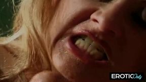 She swallows the whole load and moans for more