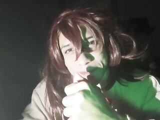 Femboy Momo Ayase sucks your ramrod