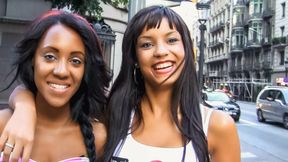 Threesome with Horny Ebony Latina BFFs in Barcelona