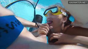 ”Polina Rucheyok gets ravaged hard in her mouth underwater”