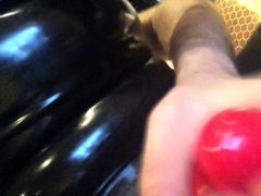 Amateur blondie solo anal masturbation