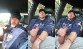 Wanking my fat British cock in the car park