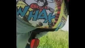 Riding a bicycle and farting