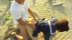 Gorgeous Asian nympho Minami Kojima enjoys a  nasty fuck on the beach