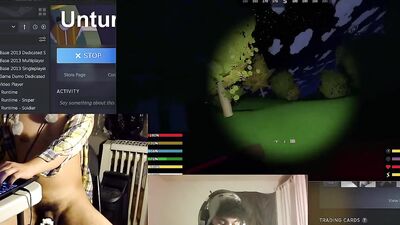 Horny amateur chap is jerking off while streaming a gameplay