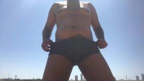 0105 the big guy loves to show off in public while bathing in the river