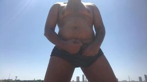 0105 the big guy loves to show off in public while bathing in the river