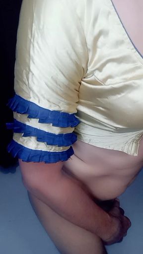 Indian sissy fuking asshole with long dildo