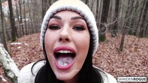 ”Freckled Teen SUCKS & SWALLOWS in the Woods - Shaiden Rogue”
