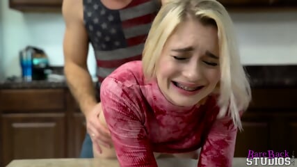 Daddy takes advantage of his petite's naughtiness