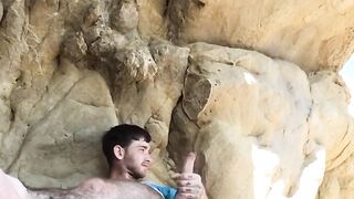 Pale Twinks Solo Masturbation - Close-up View of His Big Load