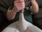 VACUUM CLEANER SUCKING me OFF ** HUGE CUMSHOT / BIG DICK / GAS MASK / FLESHLIGHT **