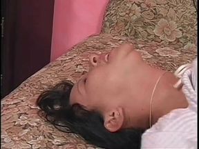 Threeway bisexual sandwich between two guys and a brunette
