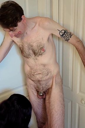 MILF Hotwife Locks and Dresses up Cuckold Before Femdom House Party!