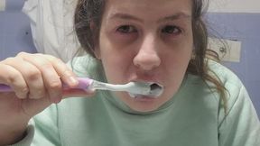 Cleaning My Crooked Teeth with Toothbrush – Real Sounds, Close Up Dental Hygiene Fetish