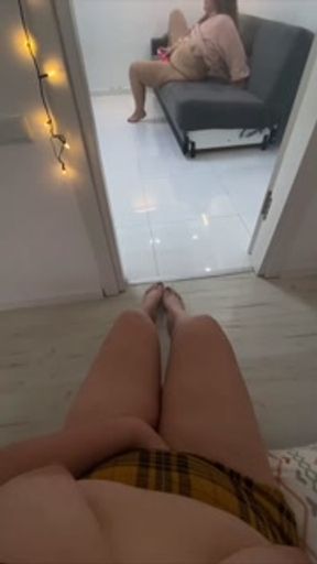 STEPMOM Caught STEPDAUGHTER masturbating and start masturbatig too