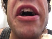 Dude Eating Ice Cream Up-close