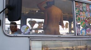 Fucking in the sanctuary of the ice cream van