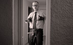 Leather Man10 Cock Play & Cum Shots (rear Window)