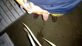 Compilation 2 Times Uncut Cock Twink Pissing on Beach and Showing Face