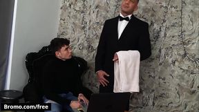 (Simon Best) Rides His Butler'_s (Denny Chris) Hard Dick Until He Unloads On His Face - Bromo