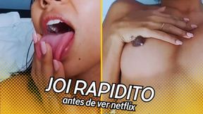 Hot Latin MILF gives rapid JOI before Netflix