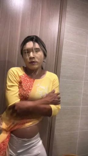 Sissy CD Saigon dancing in traditional long dress