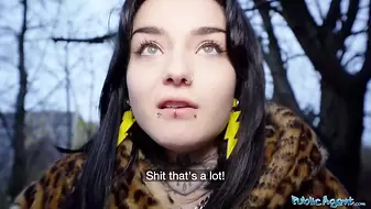 Public Porn French babe Crystal Cherry outdoor blowjob and big dick pov