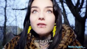 Public Porn French babe Crystal Cherry outdoor blowjob and big dick pov