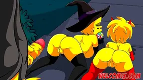 The Simpsons Meet Sexy Witches in Wild Halloween Magic Encounter
